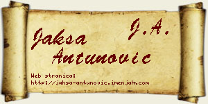 Jakša Antunović vizit kartica